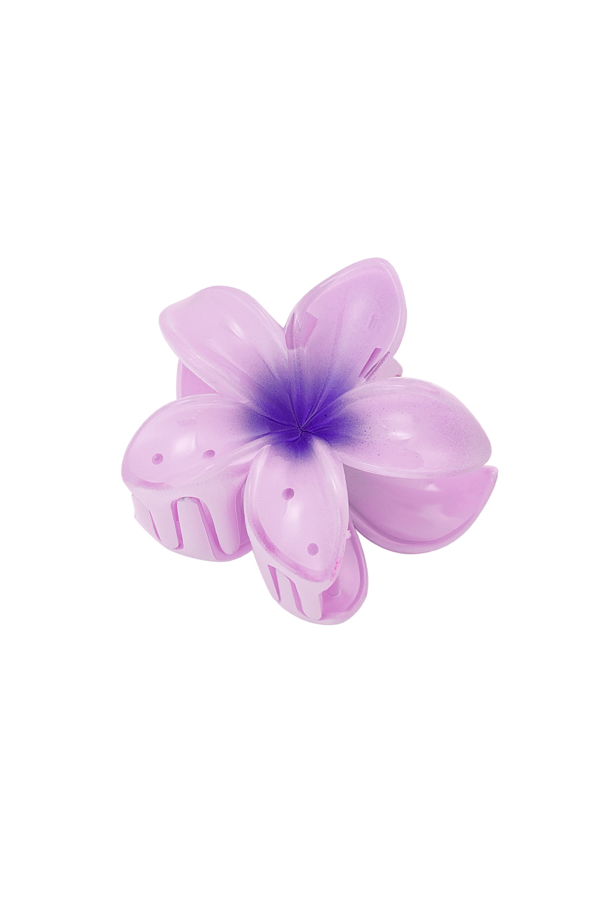 Hair clip with gradient flower Hawaii love - pink purple