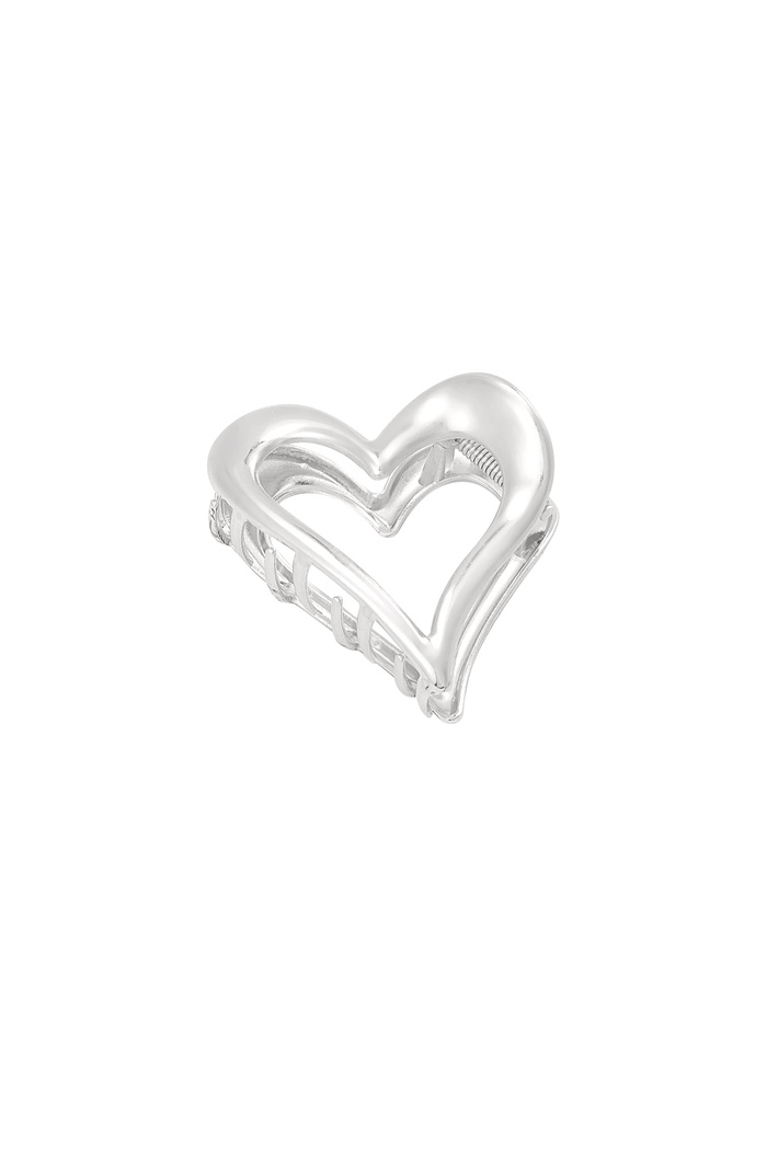 Silver heart hair clip 