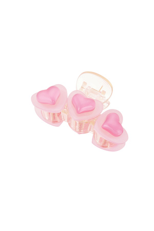 Hair clip pink hearts trio h5 