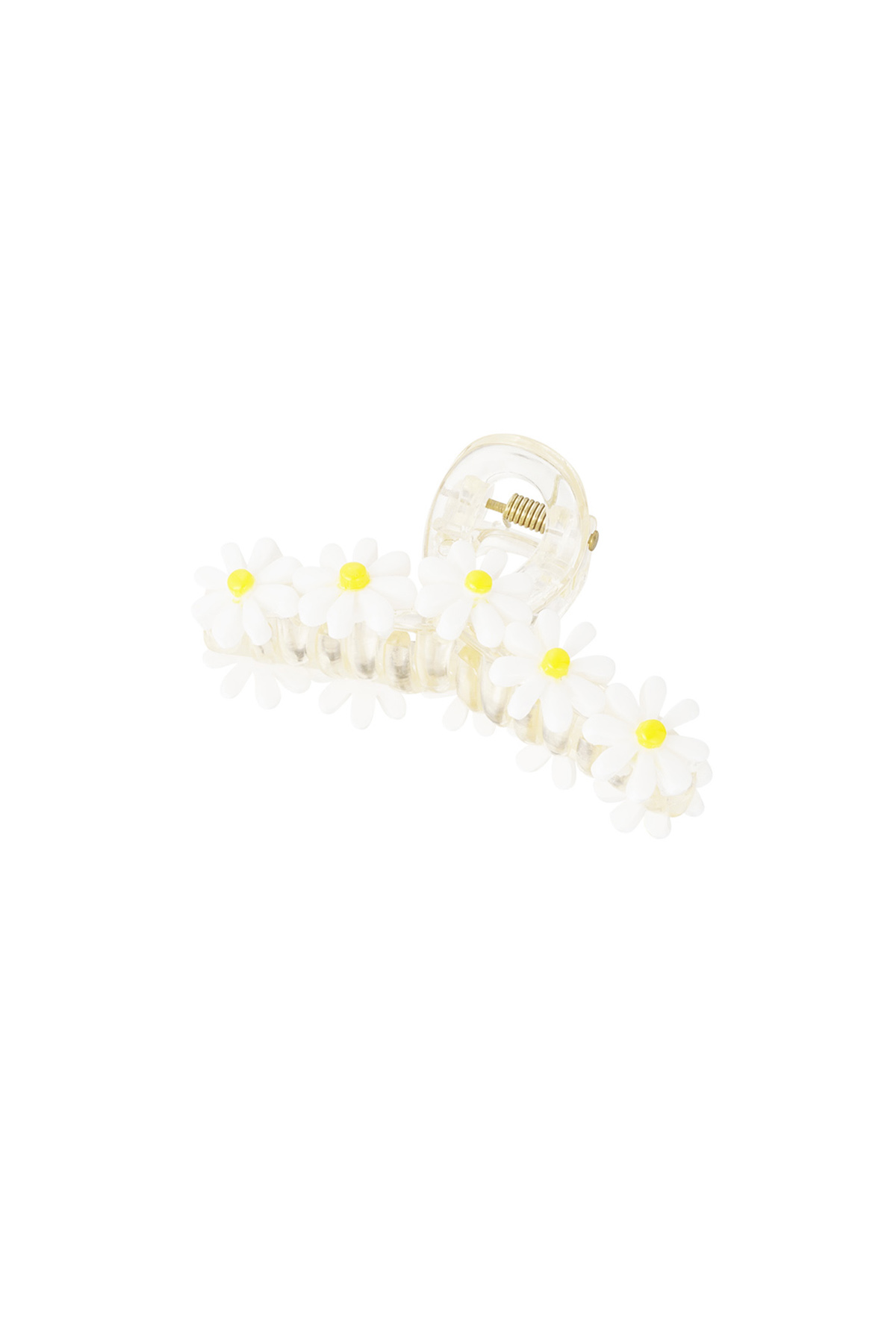 Hair clip curl white flowers 2