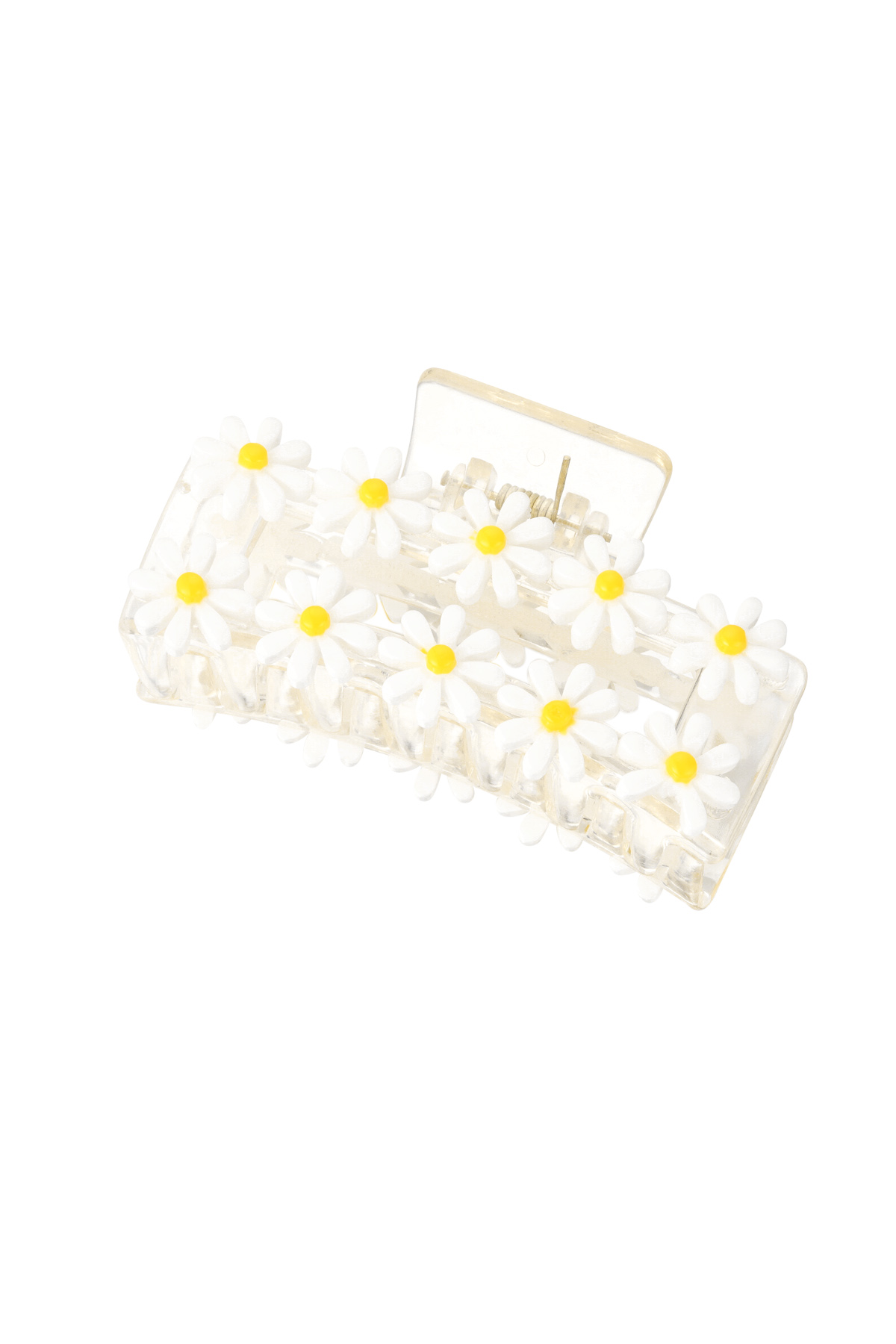 Basic hair clip with white flowers h5 