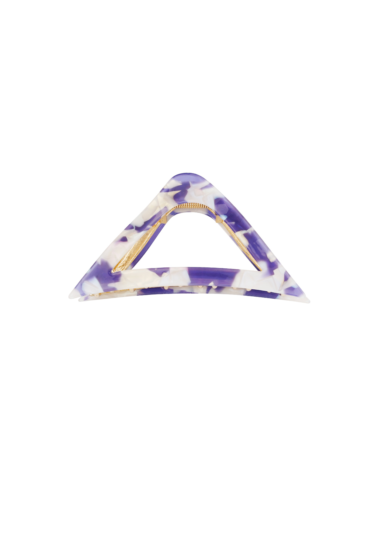 Barrette à cheveux triangle marbre - violet h5 