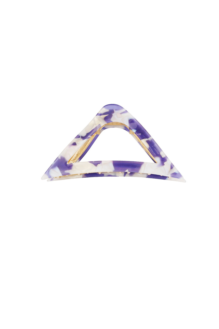 Triangle hair clip marble - purple 