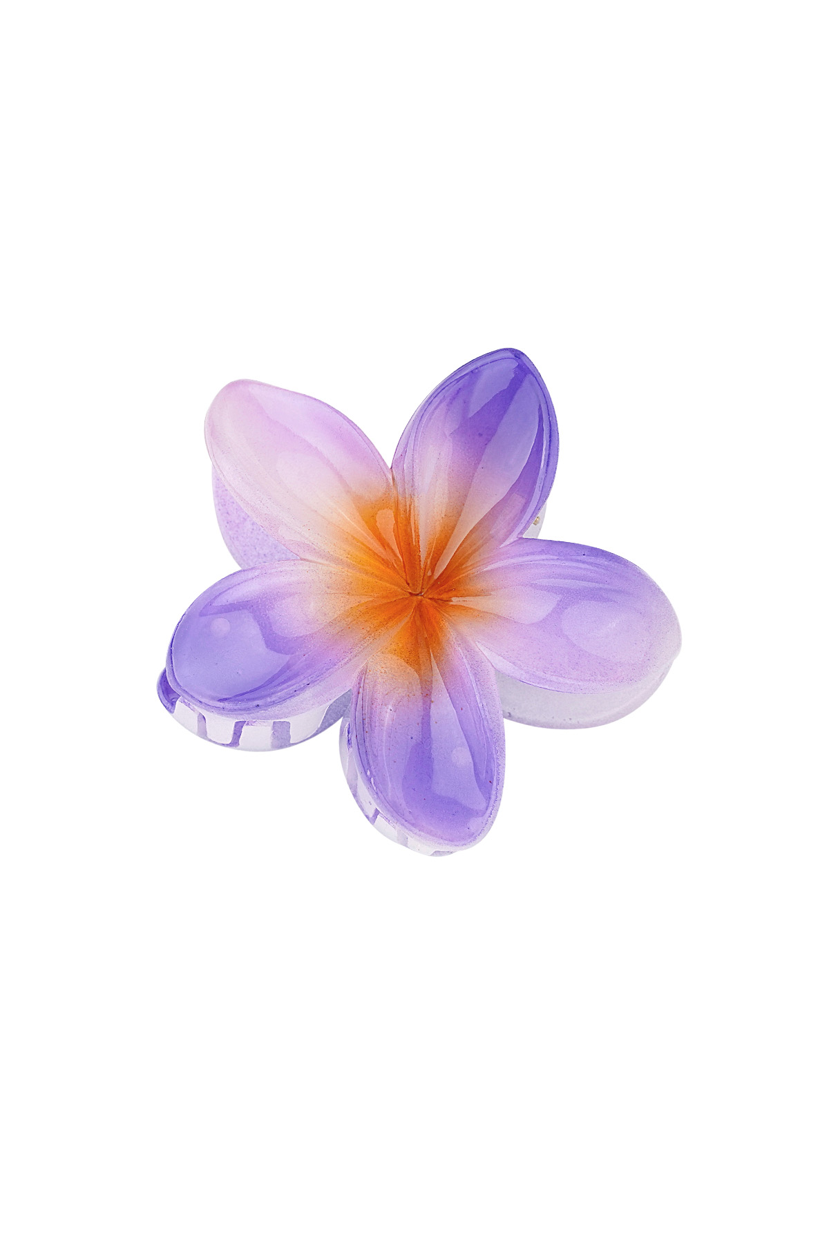 Saç tokası Hawaii çiçeği - mor h5 
