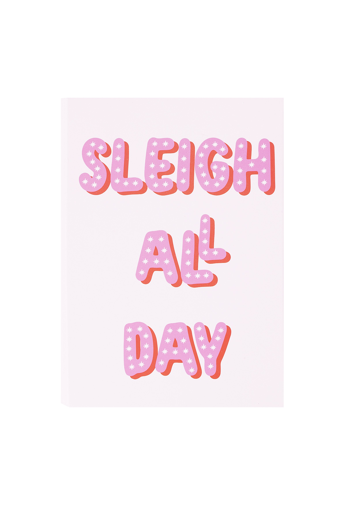 Greeting card Christmas sleigh all day - pink 