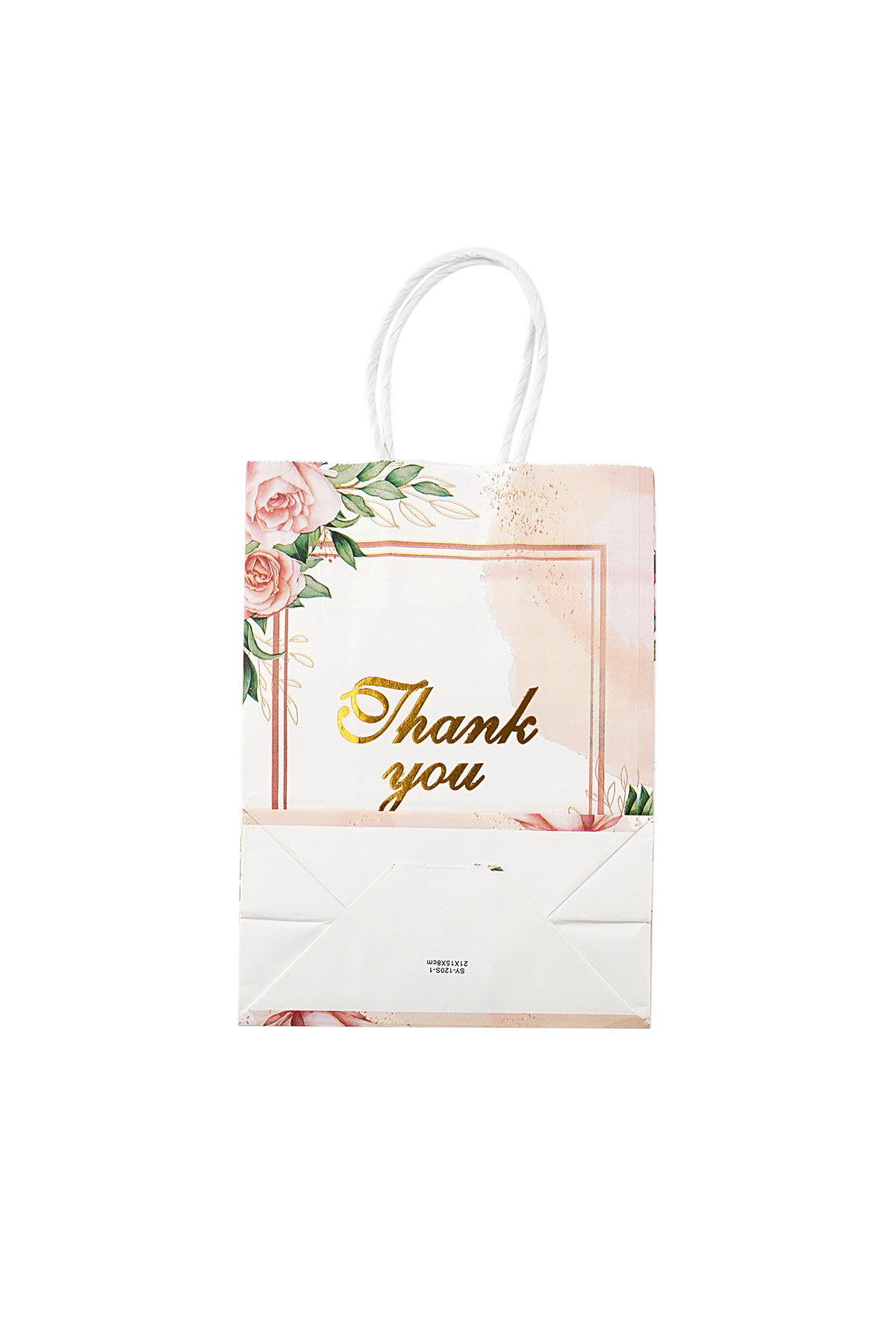 Gift bag thank you with roses - pink multi