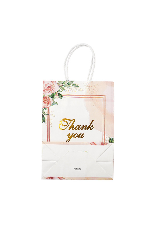 Bolsa de regalo gracias con rosas - rosa multi