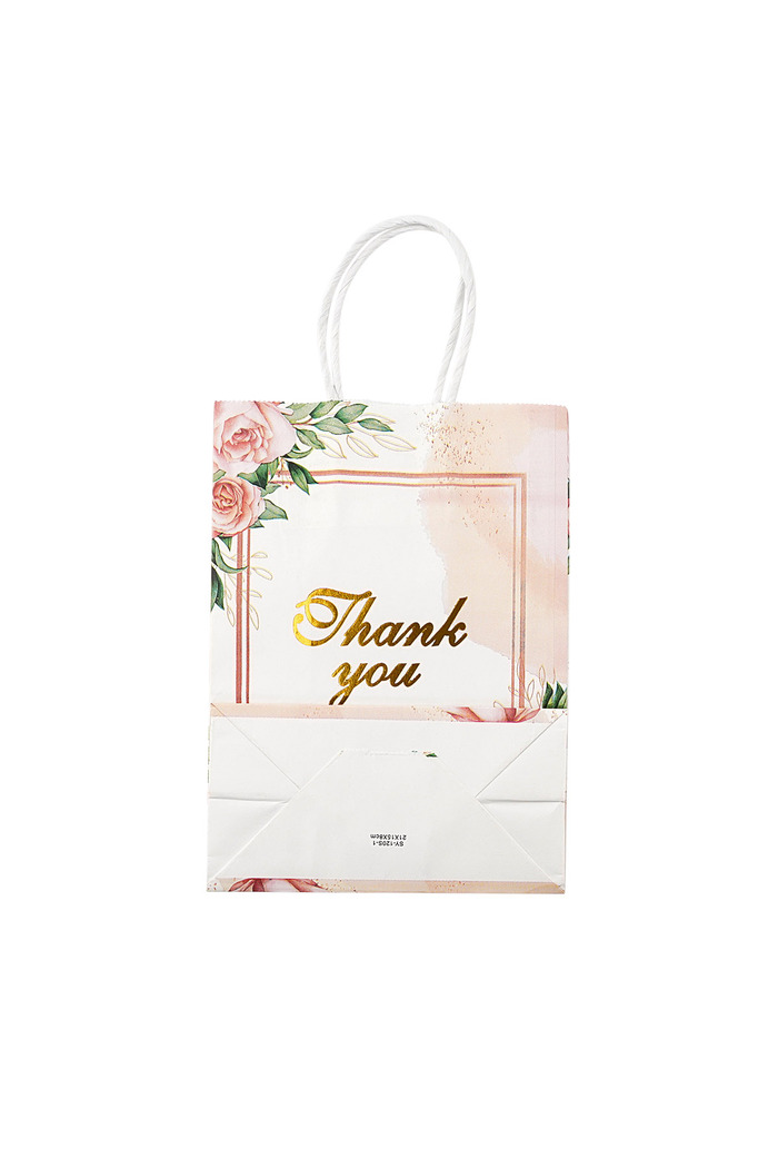 Gift bag thank you with roses - pink multi Picture2