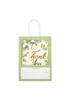 Hediye çantası teşekkür yaprakları - yeşil h5 Resim2