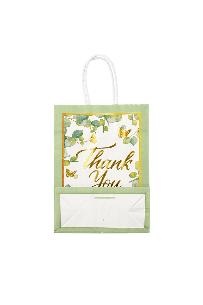 Hediye çantası teşekkür yaprakları - yeşil Resim2