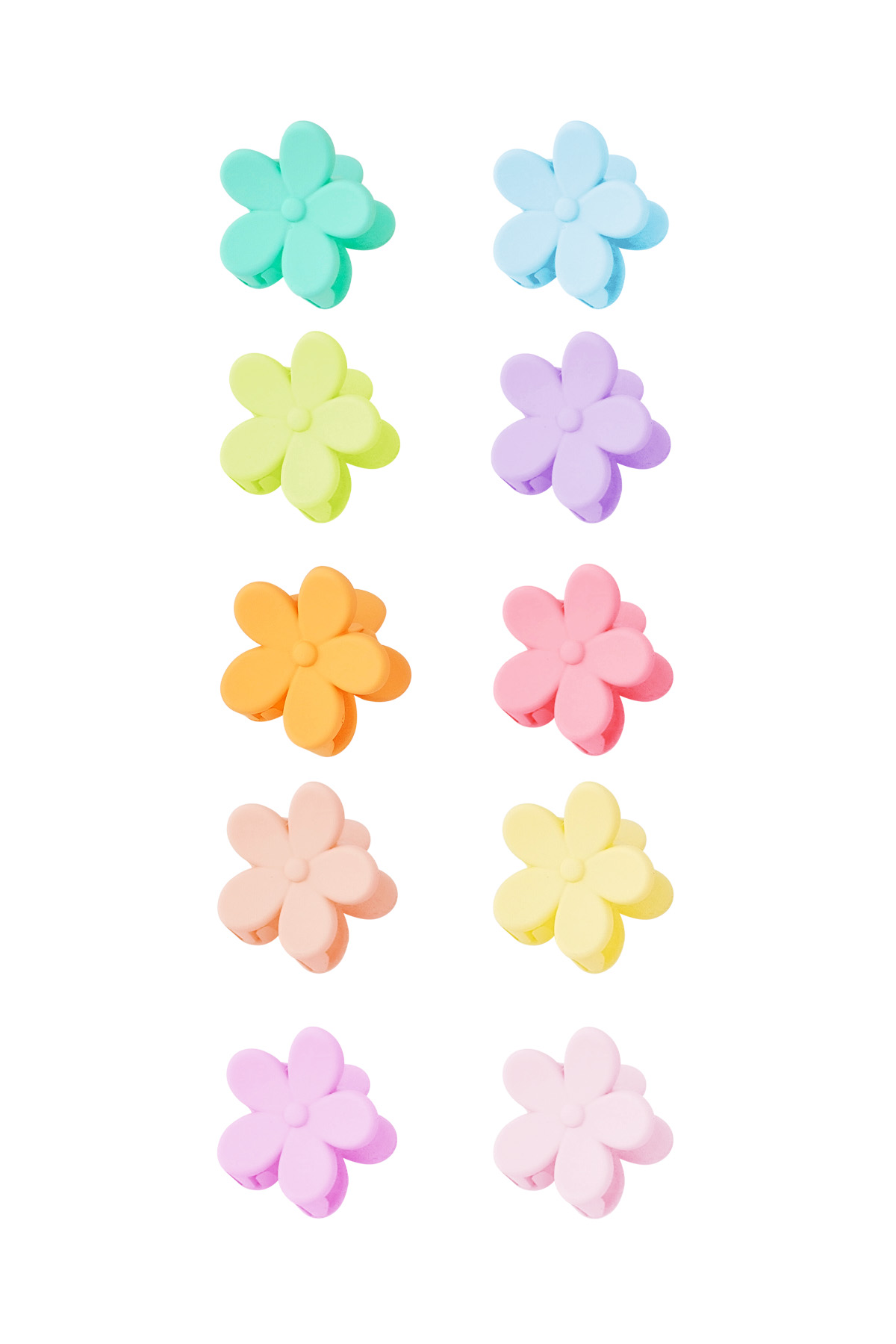 Set of hair clips summer flowers - multi