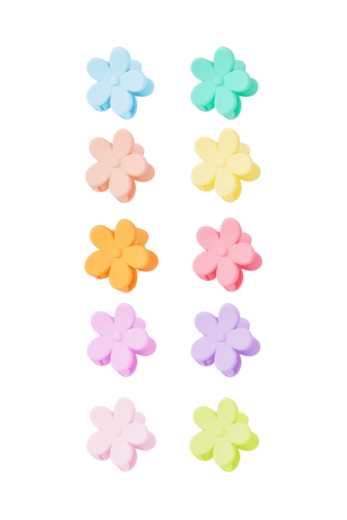 Set of hair clips summer flowers - multi