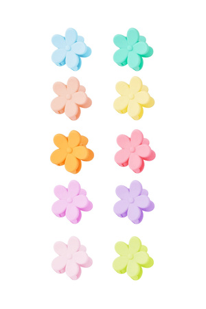 Set of hair clips summer flowers - multi h5 