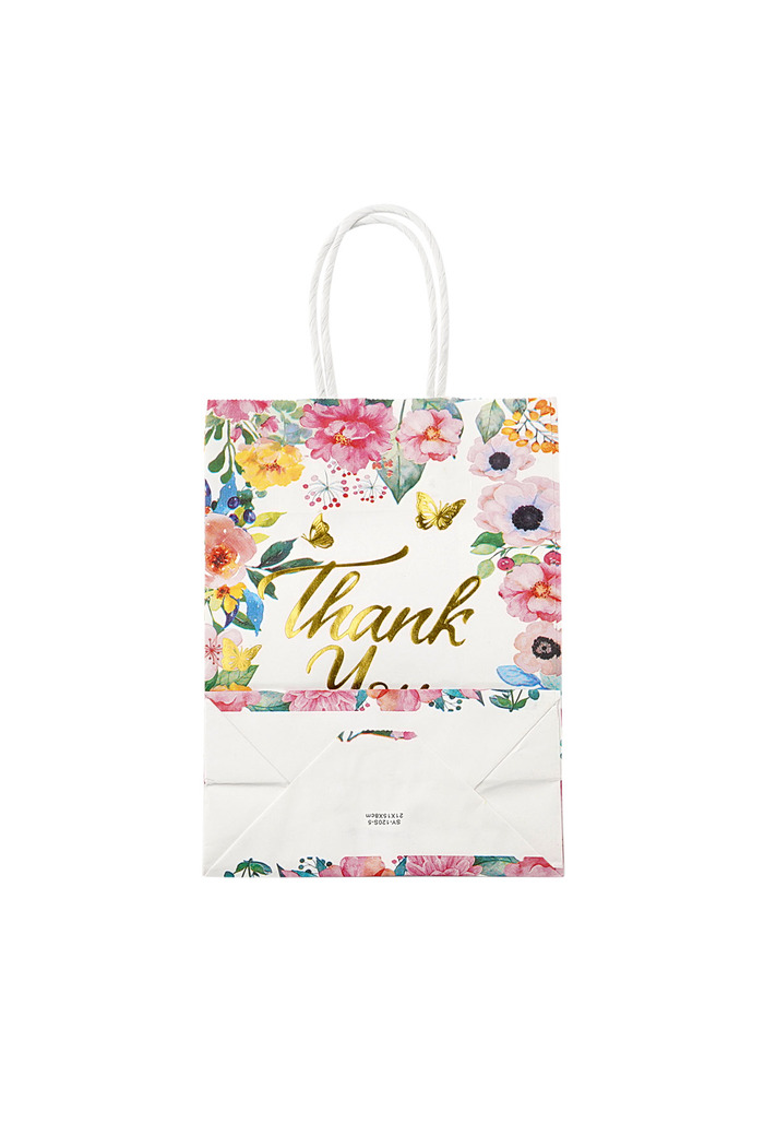 Bolsa de regalo con estampado floral de agradecimiento - multicolor Imagen2
