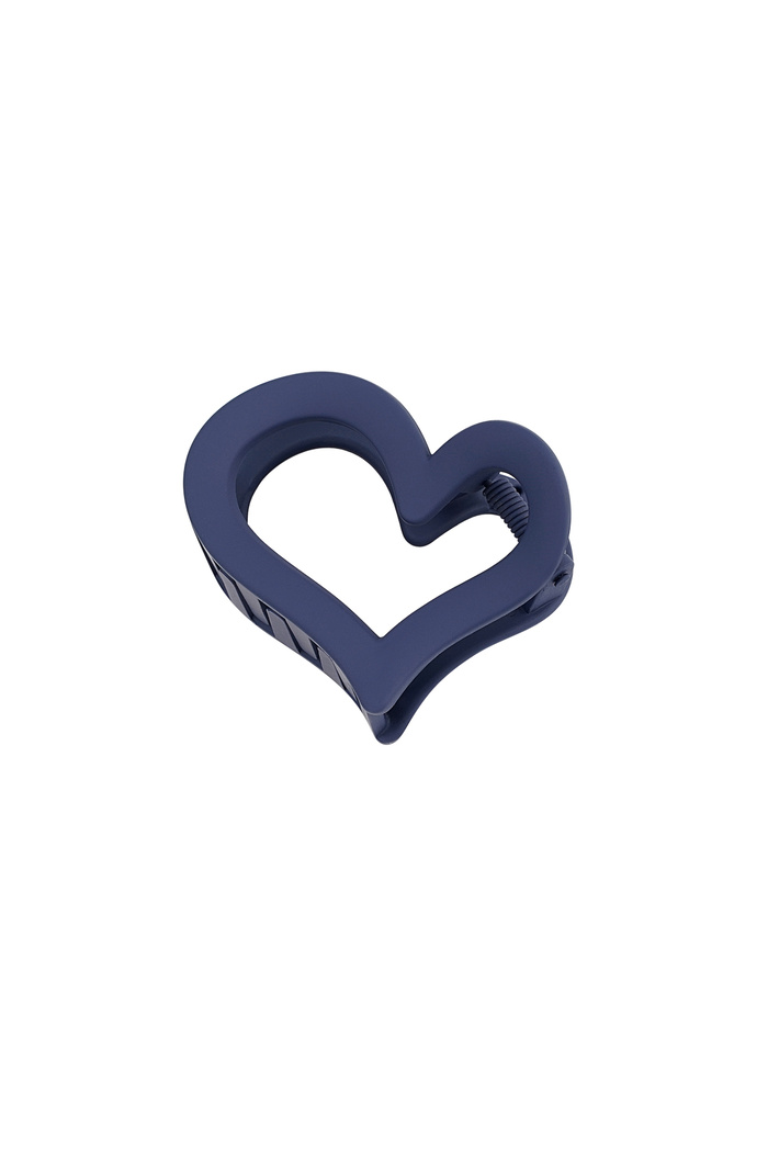 Haarclip vervormd hart mat - blauw 