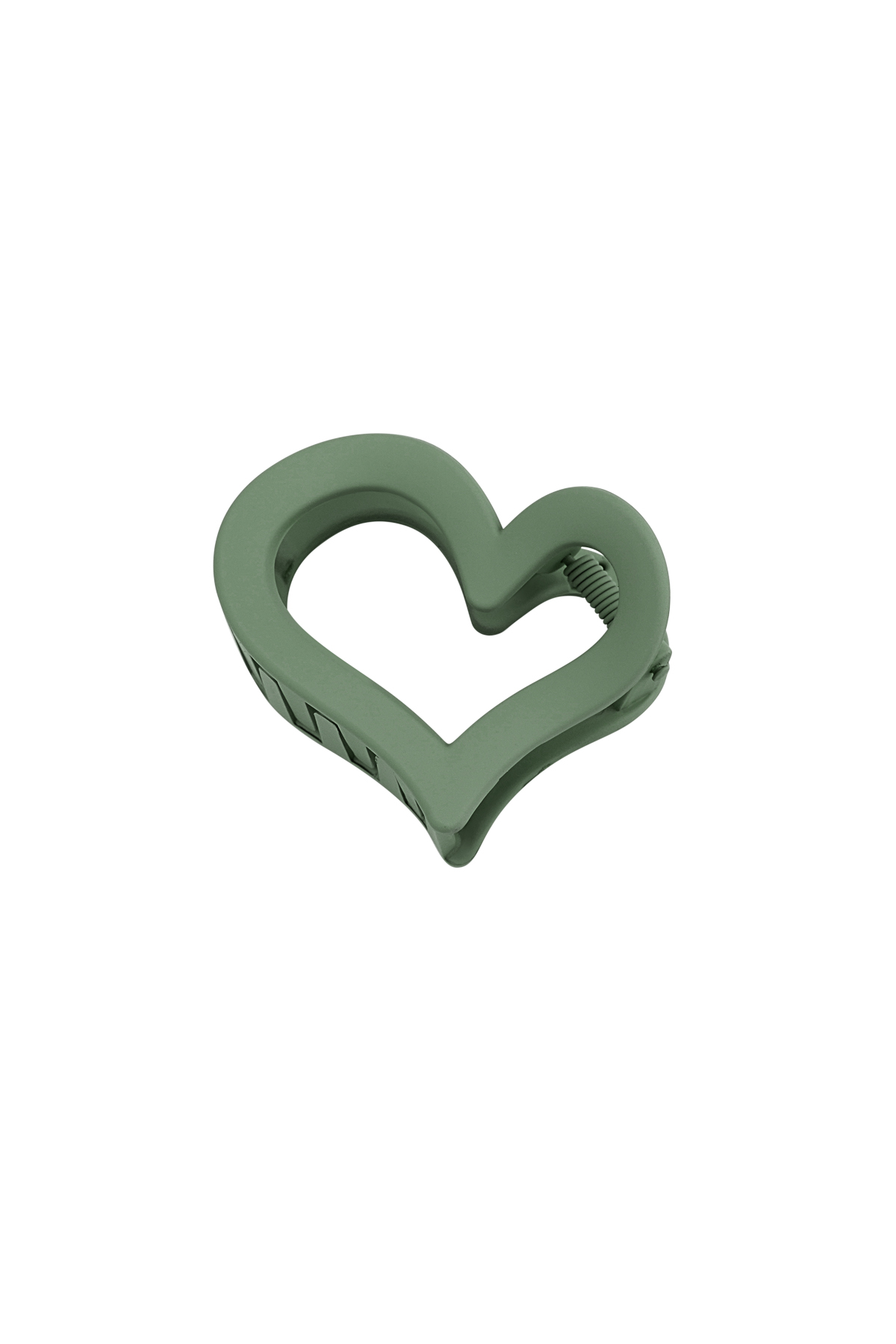 Haarclip vervormd hart mat - groen
