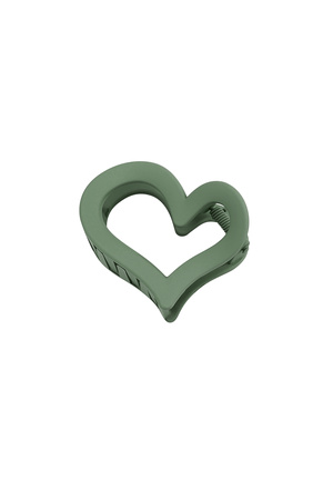 Hair clip deformed heart matt - green h5 