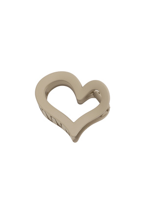 Hair clip deformed heart matt - beige h5 