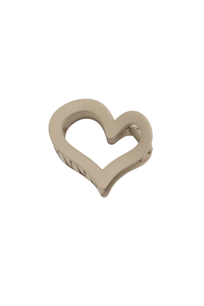Hair clip deformed heart matt - beige 