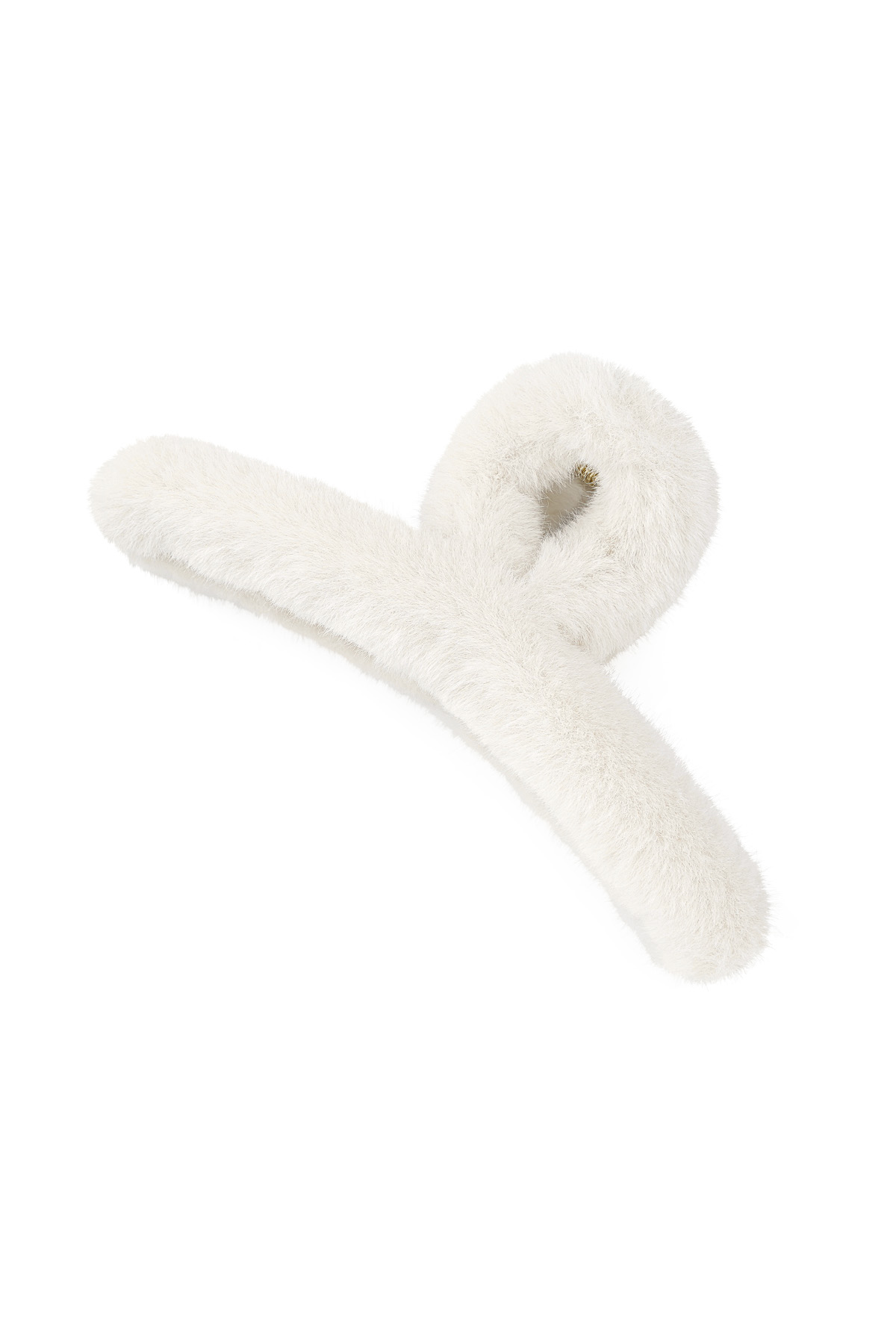 Faux fur hair clip - off-white h5 