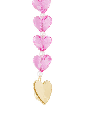 Short telephone cord with hearts - fuchsia h5 Picture4