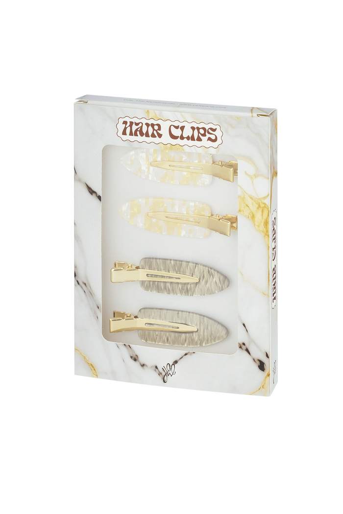 Hair clip box marble - beige yellow Picture3
