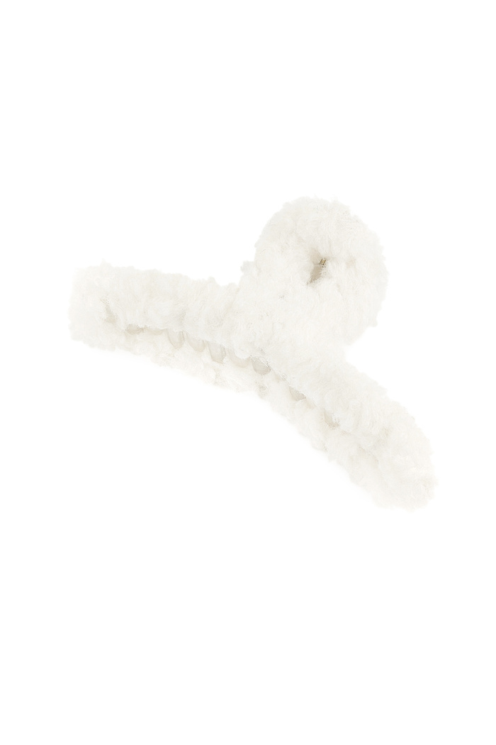 Teddy hair clip - off-white 