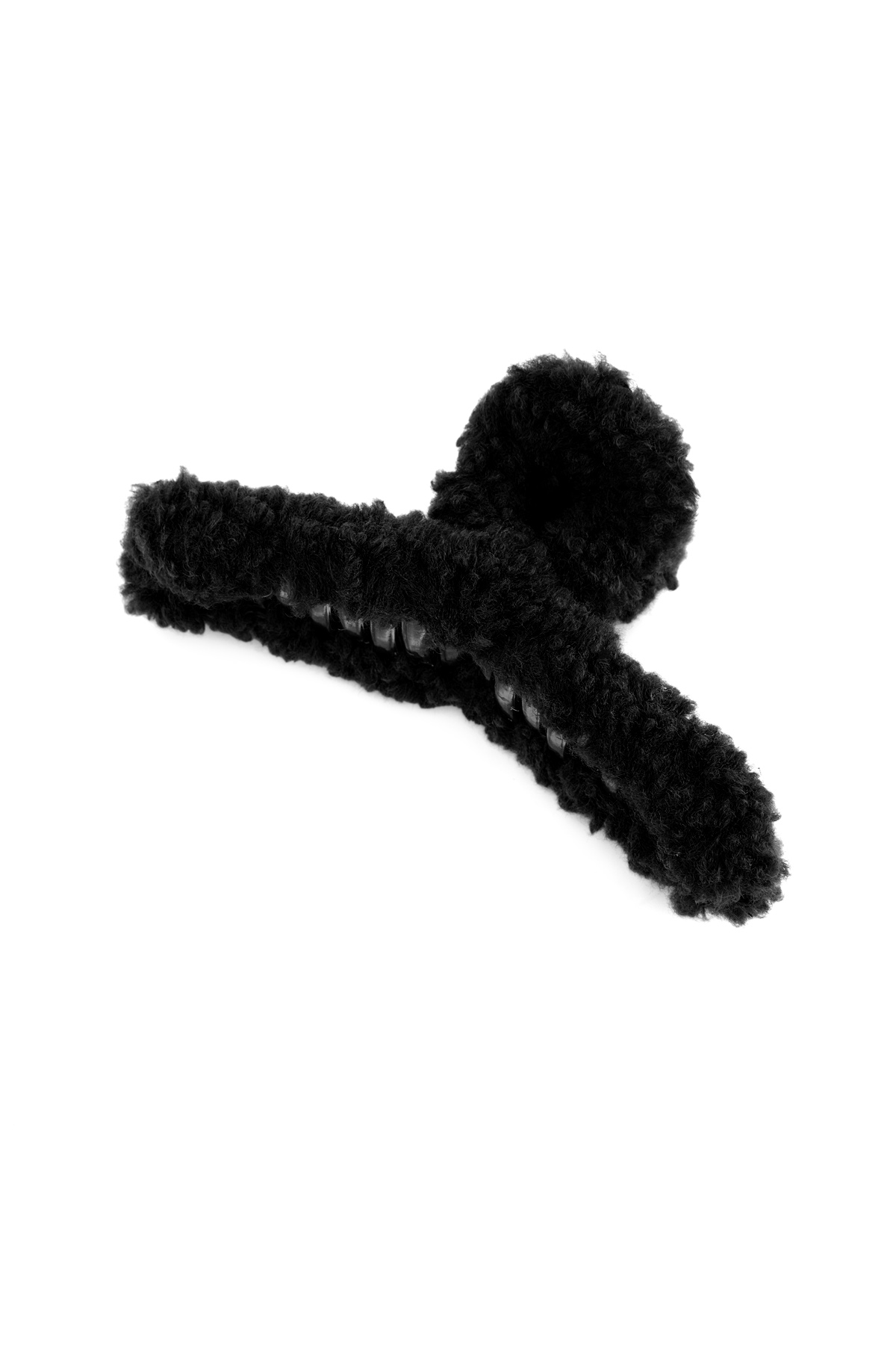 Teddy hair clip - black h5 