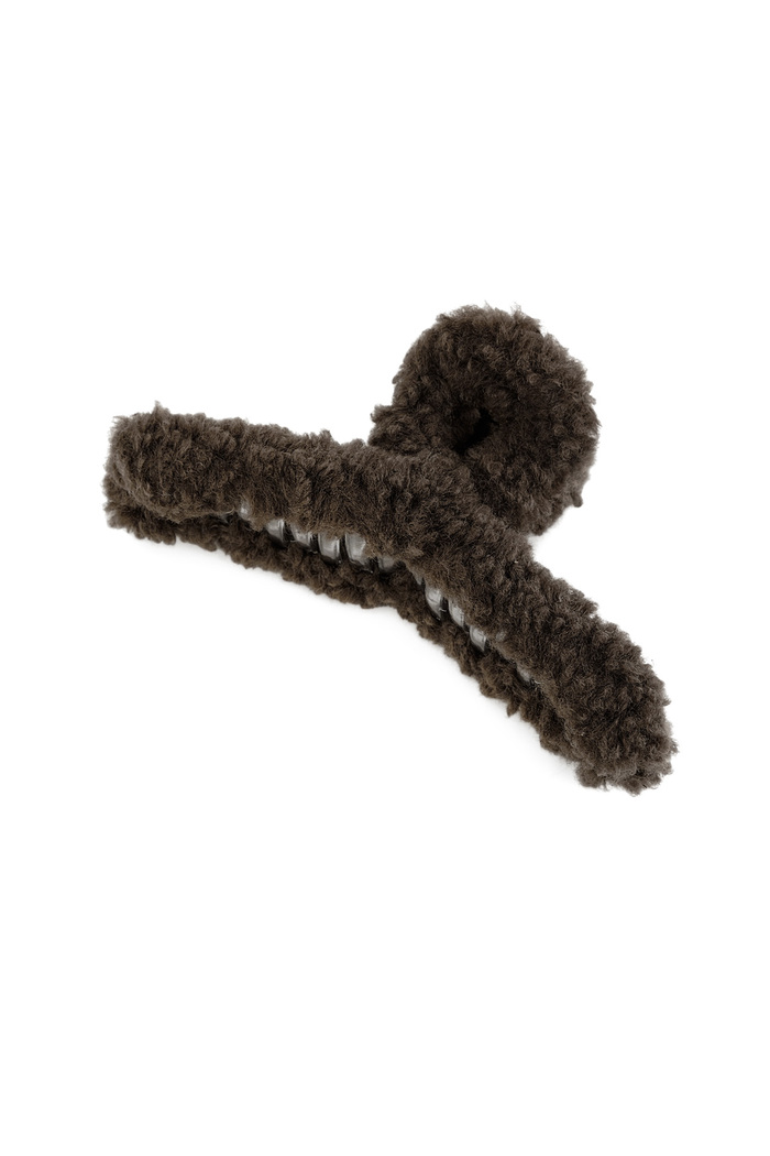 Teddy hair clip - dark brown 