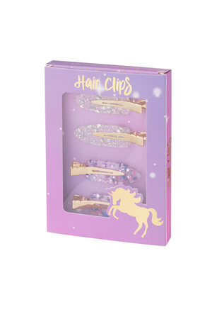 Hair clip box fairytale dream - blue pink h5 