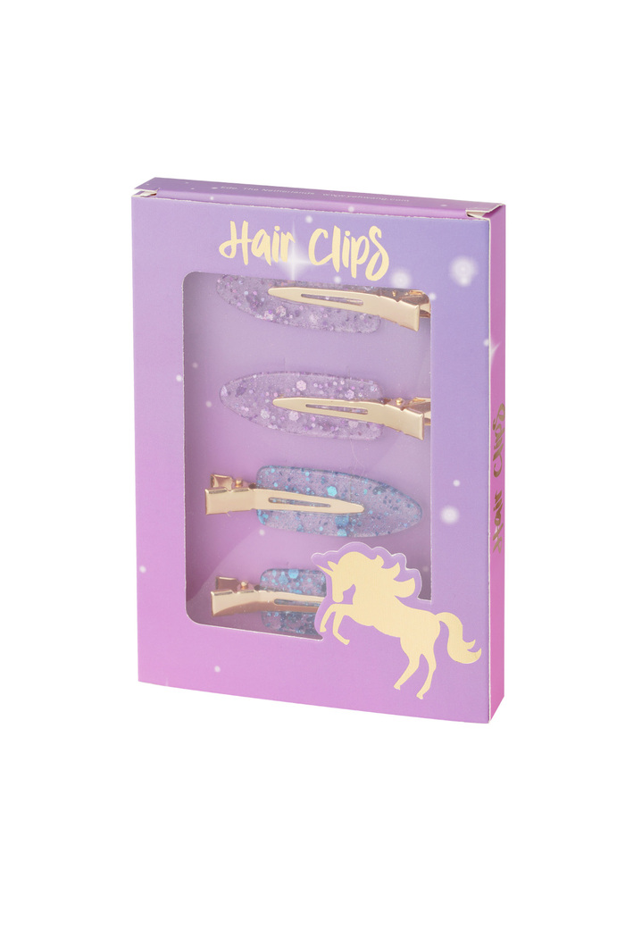 Boîte à pinces à cheveux Rêve de conte de fées - bleu violet 
