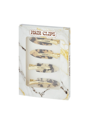 Haarclip box marmer chic - bruin h5 