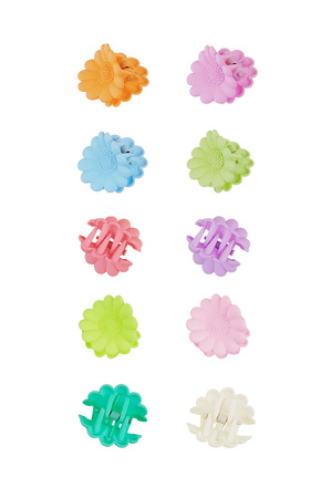 Set of hair clips summer flowers - light multi h5 