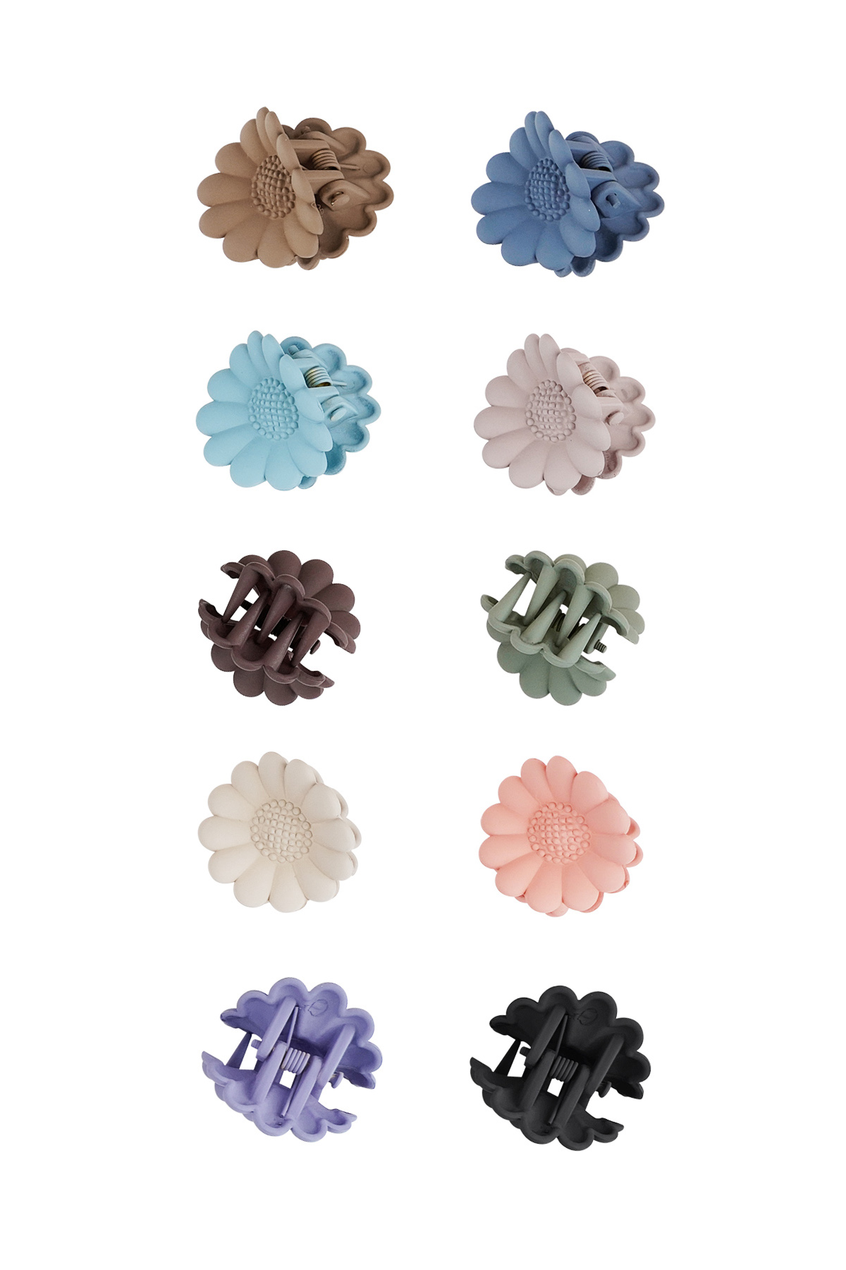 Set of hair clips flower - multi