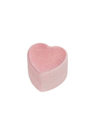 Sieradendoosje hart fluweel - roze h5 