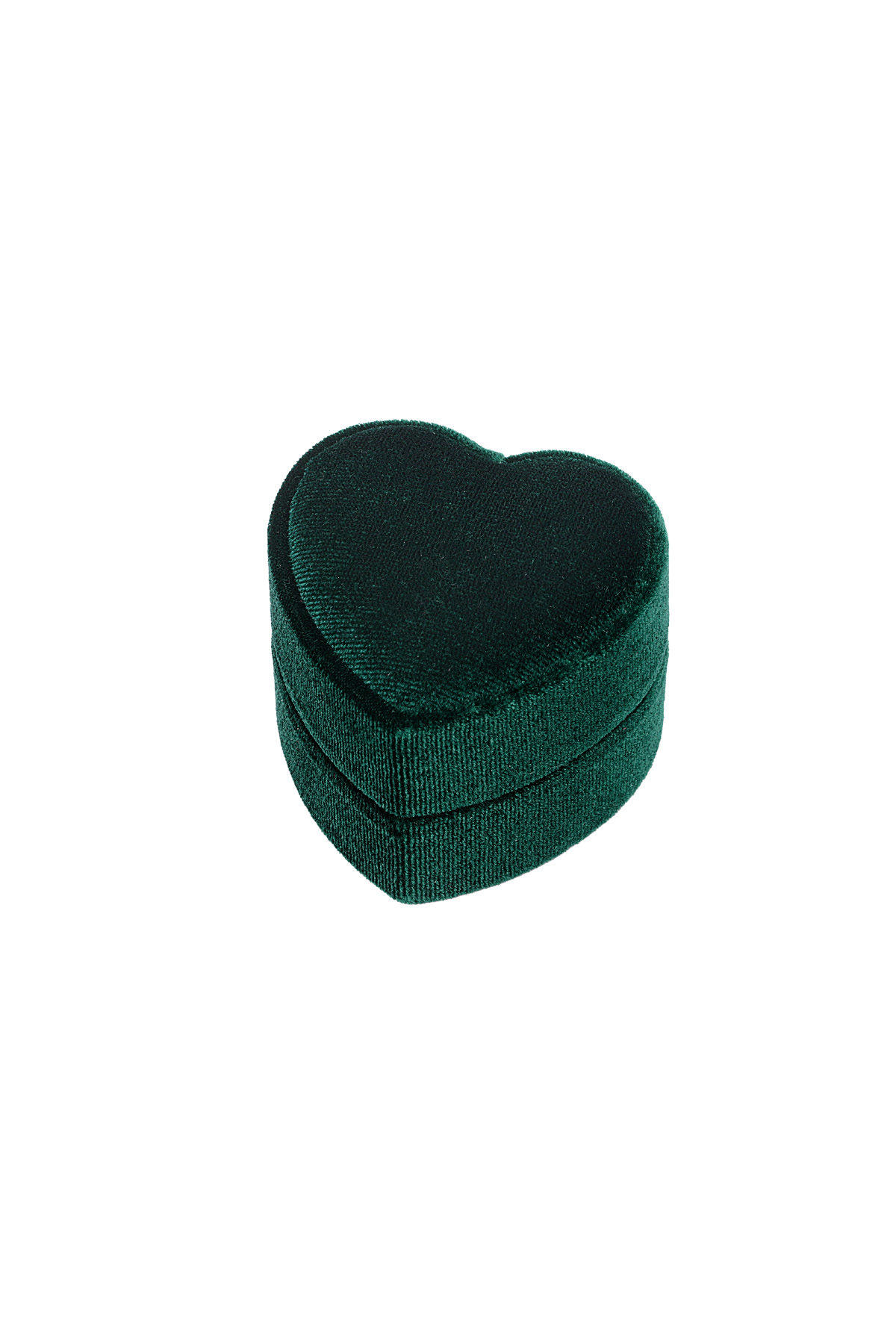 Mücevher kutusu kalp kadife - yeşil
