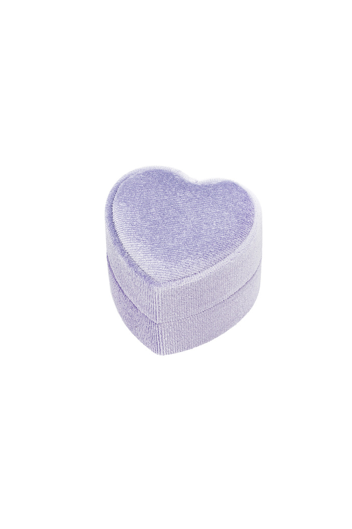 Jewelry box heart velvet - lilac 
