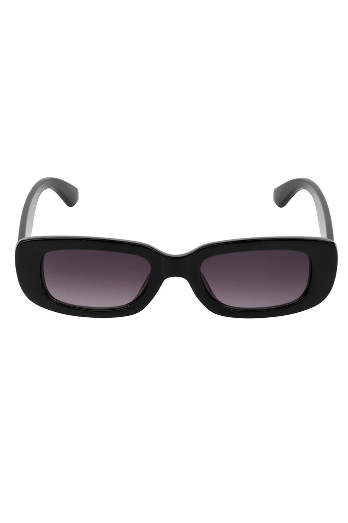 Basit retro güneş gözlüğü - siyah Resim5