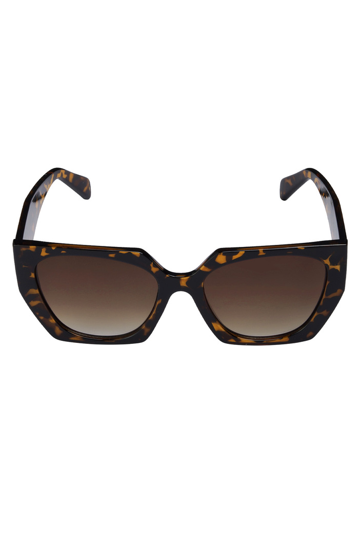 Trendy köşeli güneş gözlüğü - kahverengi 