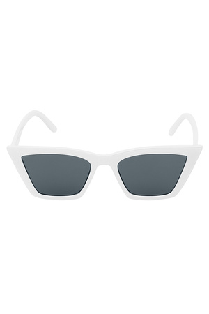 Eenkleurige cat eye zonnebril - zwart wit h5 Afbeelding5