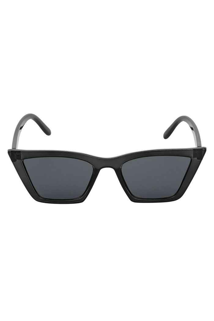 Eenkleurige cat eye zonnebril - zwart Afbeelding5