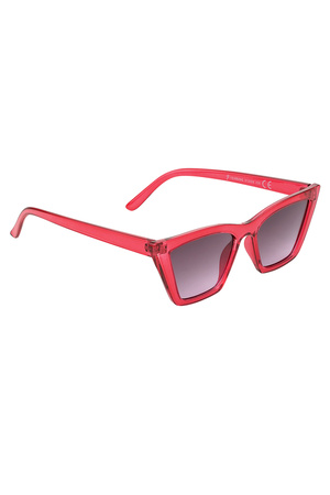 Eenkleurige cat eye zonnebril - rood h5 