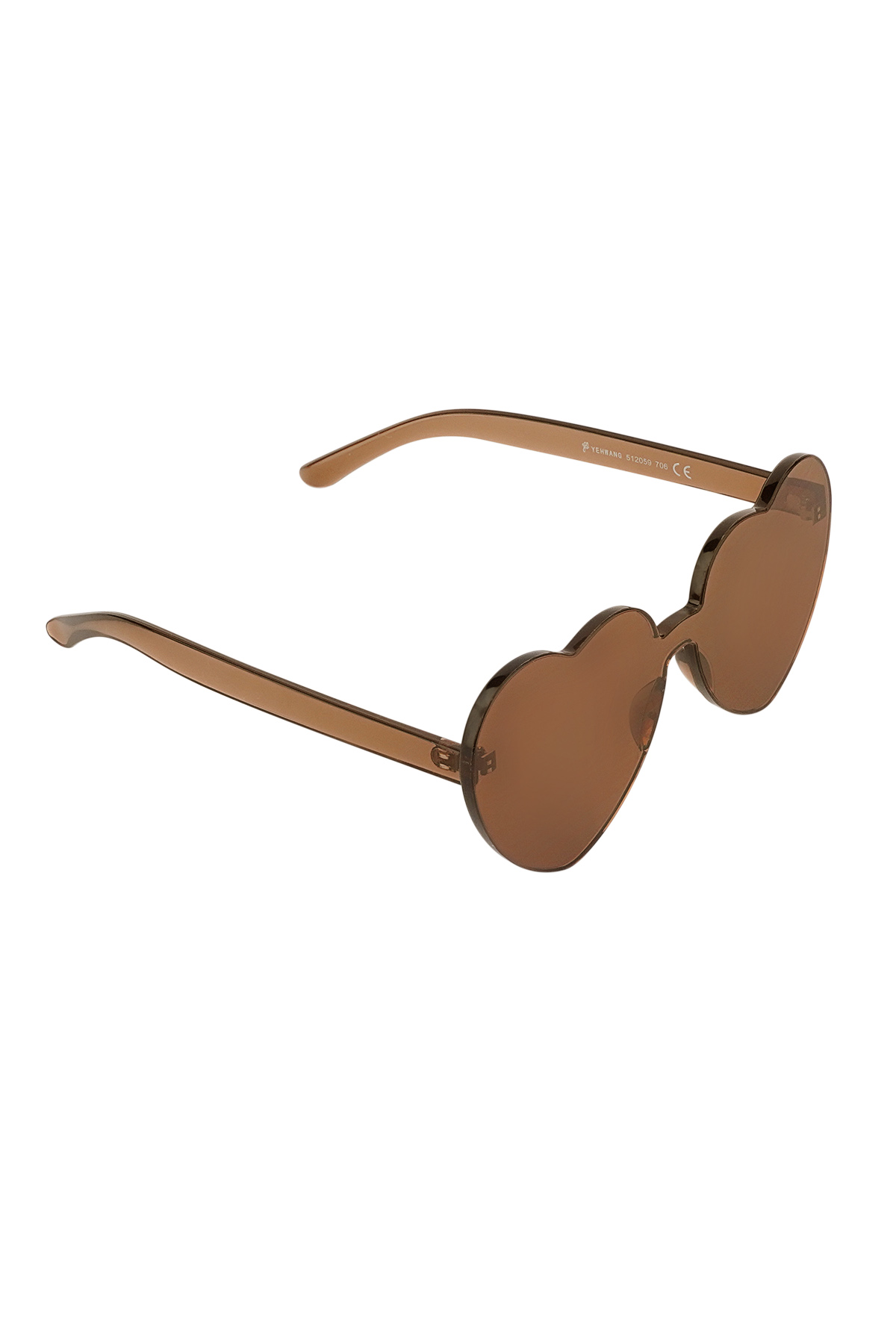 Gafas de sol corazón simple - marrón