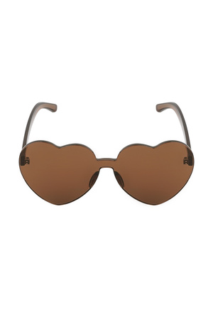 Sunglasses simple heart - brown h5 Picture5