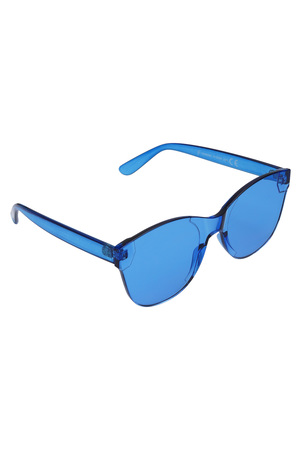 Einfarbige trendige Sonnenbrille - Blau h5 
