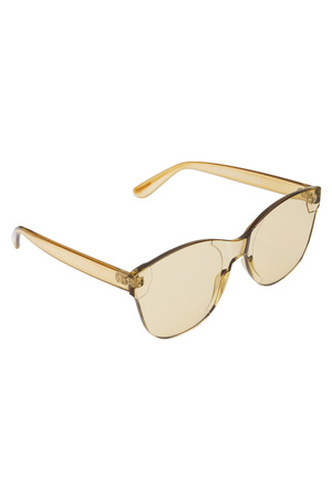 Eenkleurige trendy zonnebril - beige h5 