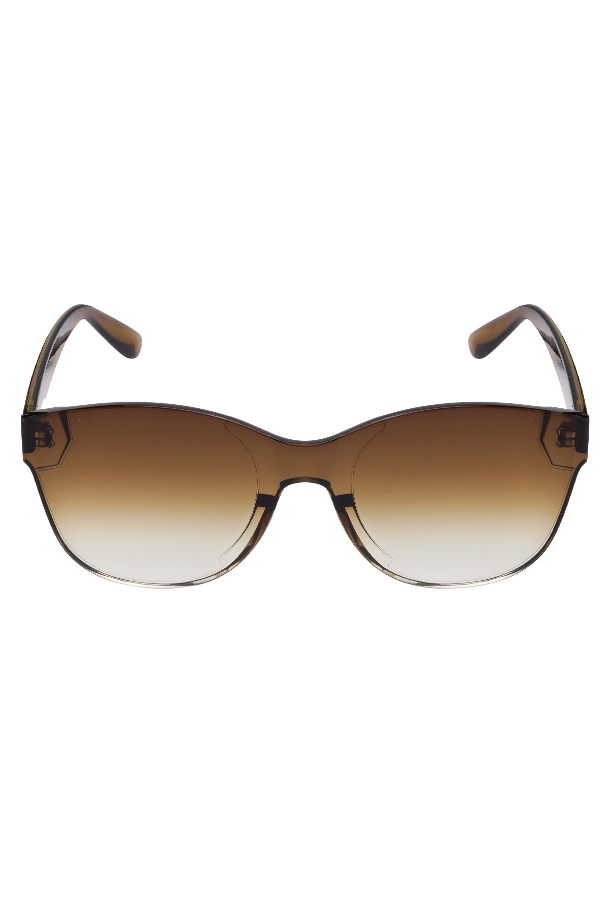 Tek renkli trend güneş gözlüğü - kahverengi h5 Resim5