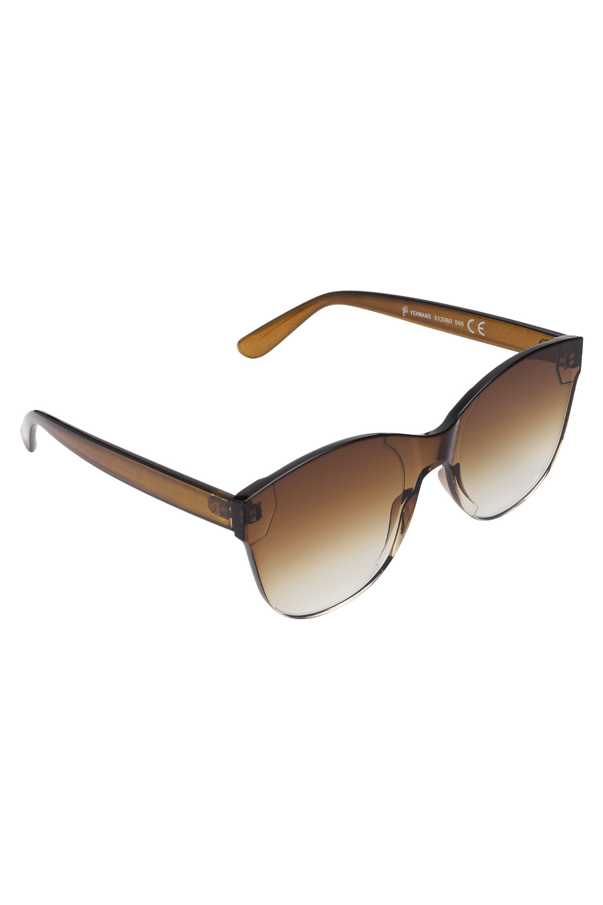 Tek renkli trend güneş gözlüğü - kahverengi h5 