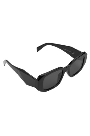Look a like zonnebril met hoekjes -  zwart / wit  h5 Afbeelding6