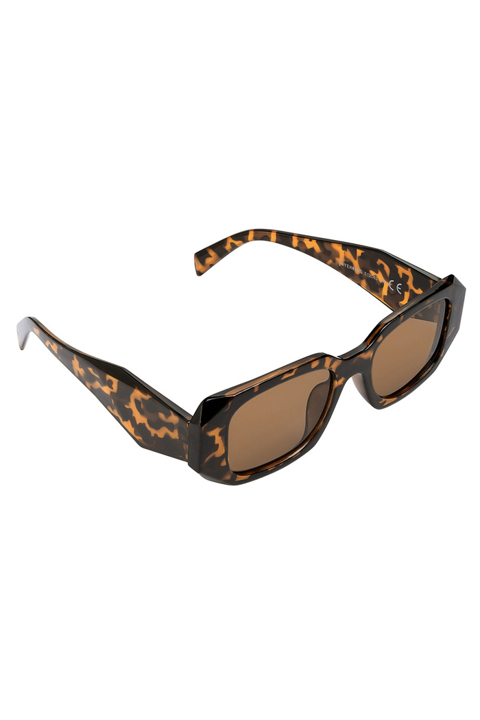 Look a like sunglasses with corners - brown 